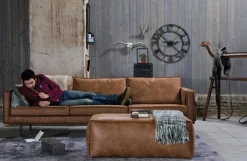 Hocker Leder Rodeo Pouf Cognac