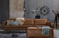 Hocker Leder Rodeo Pouf Cognac