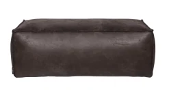 Hocker Leder Rodeo Pouf Schwarz
