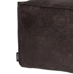 Hocker Leder Rodeo Pouf Schwarz
