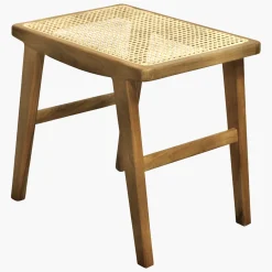 Hocker Nova Teak Rattan Wiener Geflecht