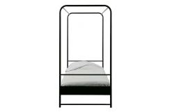 Industrial Himmelbett Metallbett Koje Schwarz Metall 90/200