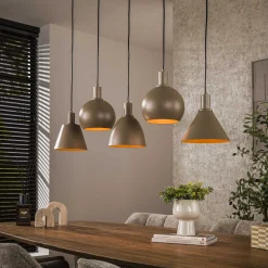 Industrial Hängelampe Metallo Beige mit unterschiedlichen Schirmen