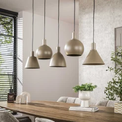 Industrial Hängelampe Metallo Beige mit unterschiedlichen Schirmen