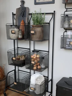 Industrial Küchenregal Standregal Lucas 6 Körbe und Räder