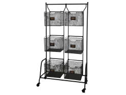 Industrial Küchenregal Standregal Lucas 6 Körbe und Räder