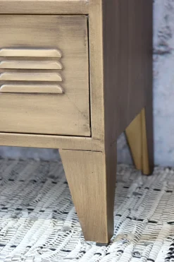 Industrial Kommode Spind Amaury Metall 6 Fächer Antik-Messing