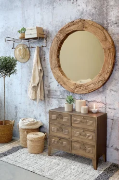 Industrial Kommode Spind Amaury Metall 6 Fächer Antik-Messing