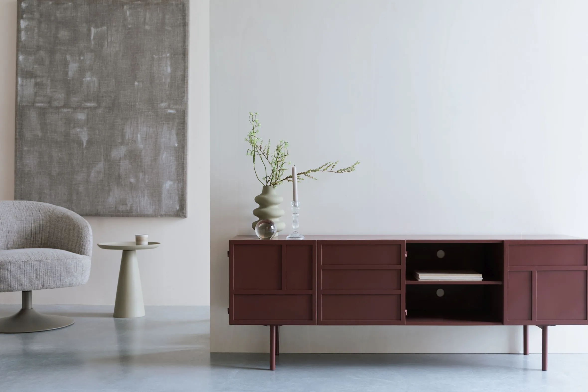 Industrial TV-Board Lowboard Davis Metall Rostrot