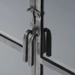 Industrial Vitrine Rift Gun Metall Glas 2türig Used-Look