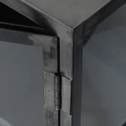 Industrial Vitrine Rift Gun Metall Glas 2türig Used-Look