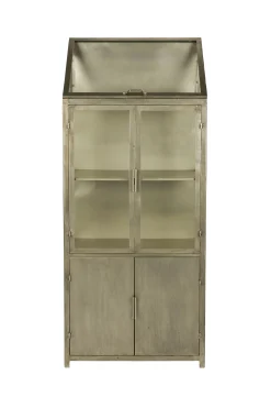 Industrial Vitrine Showcase Monviso Metall Glas Gold