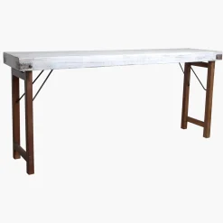 Konsolentisch Esstisch 170/40 Markttisch Vintage Klapptisch Weiß