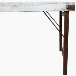 Konsolentisch Esstisch 170/40 Markttisch Vintage Klapptisch Weiß