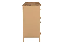 Landhaus Sideboard Provence Metallkorpus Holz Champagner 160