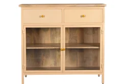 Landhaus Sideboard Vintage 2türig Provence Metall Holz Champagner