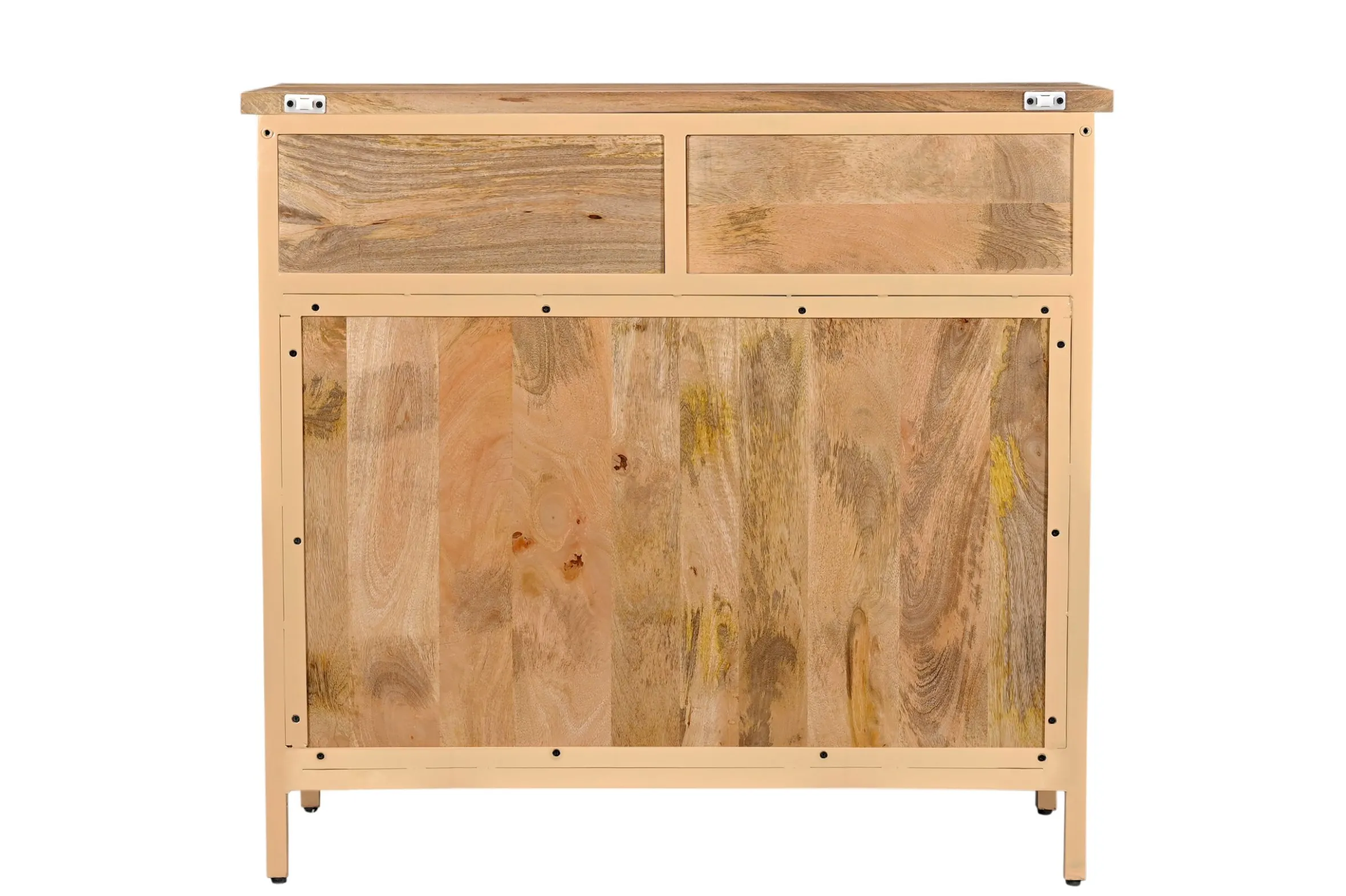 Landhaus Sideboard Vintage 2türig Provence Metall Holz Champagner