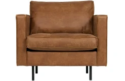 Ledersessel Rodeo Classic 1-Sitzer Cognac Chesterfield Wood