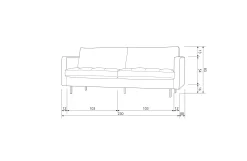 Ledersofa Classic Rodeo Chesterfield 2,5 Sitzer Cognac 230