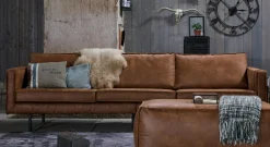 Ledersofa Rodeo 3-Sitzer Cognac 280