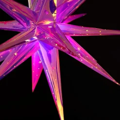 LED-Hängesterne 18 Spitzen inklusive Fernbedienung, Timer- und Dimmfunktion Lila