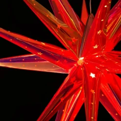 LED-Hängesterne 18 Spitzen inklusive Fernbedienung, Timer- und Dimmfunktion Rot