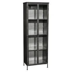 Metallschrank Vitrine Purist 180 Vintage Industrial Metall/Glass