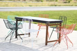 Metallstuhl Outdoor/Indoor Industrial Tulum Wire in türkis inkl. Kissen