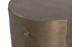 Nachttisch Beistelltisch Glossy Rund Metall Antik Messing