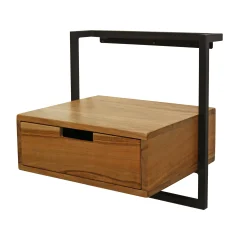 Nachttisch Solid Air Akazie Metall mit Wandhalterung