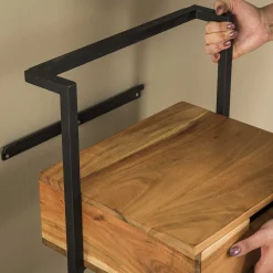 Nachttisch Solid Air Akazie Metall mit Wandhalterung