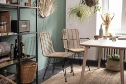 Rattanstuhl Esszimmerstuhl Hacienda Vela PE-Rattan In/Outdoor Natur