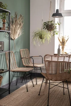 Rattanstuhl Esszimmerstuhl Hacienda Vela PE-Rattan In/Outdoor Natur