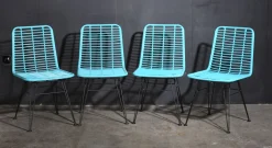 Rattanstuhl Esszimmerstuhl Hacienda Vela PE-Rattan In/Outdoor Türkis