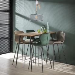 Retro Barhocker Barstuhl Velvet Samt Anthrazit