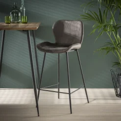 Retro Barhocker Barstuhl Velvet Samt Anthrazit