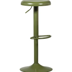 Retro Barhocker Monochrome Metall höhenverstellbar Grün