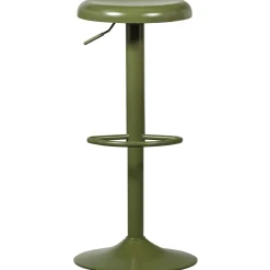Retro Barhocker Monochrome Metall höhenverstellbar Grün