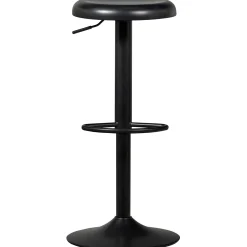 Retro Barhocker Monochrome Metall höhenverstellbar Schwarz