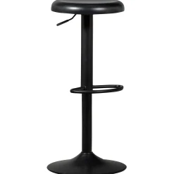Retro Barhocker Monochrome Metall höhenverstellbar Schwarz