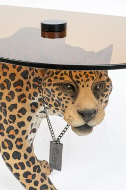 Retro Beistelltisch Couchtisch Dope As Hell Panther Rauchglasplatte