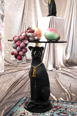 Retro Beistelltisch Couchtisch Proudly Crowned Panther Rauchglasplatte