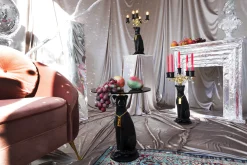 Retro Beistelltisch Couchtisch Proudly Crowned Panther Rauchglasplatte