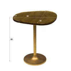 Retro Beistelltische Eclipse Glas Metall Antik-Gold M