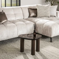 Retro Beistelltische Eclipse Glas Metall Dreibeinig Antik-Kupfer S