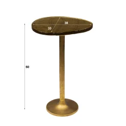 Retro Beistelltische Eclipse Glas Metall Antik-Gold L