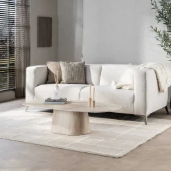 Retro Couchtisch Centro 135 Travertin Keramik Oval