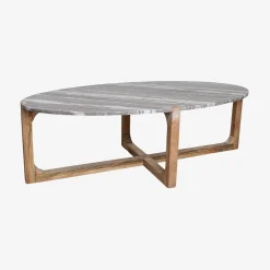 Retro Couchtisch Marmor/Sheesham - Einzelstück