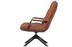 Retro Drehsessel Relaxsessel Jouke Leder Cognac Armlehne