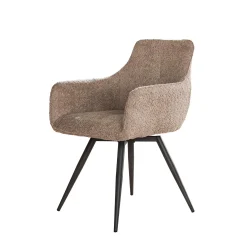 Retro Drehstuhl Esszimmerstuhl Bouclé Sand